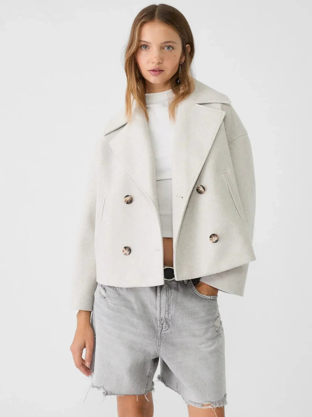 Oversized Double-Breasted Wool Coat